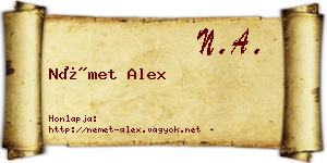 Német Alex névjegykártya