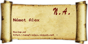Német Alex névjegykártya